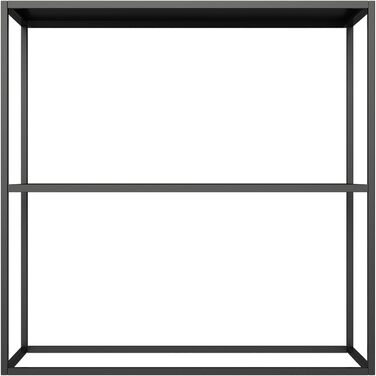 Консольний стіл en.casa Strömstad з полицею, металевий каркас, чорний матовий, 80x80x26 см, для коридору, вітальні, спальні та офісу