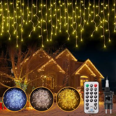 LED гірлянда 352 світлодіоди, 10 м, 11 режимів, IP44, мідний дріт, для дому, саду, вечірки, весілля, Різдва, кімнати, патіо, штори, з пультом, таймер
