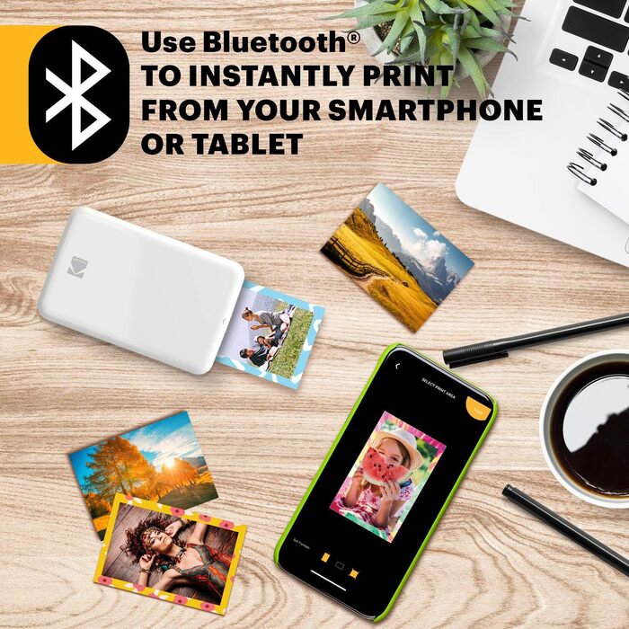 KODAK Step: Моментальна фотокамера - друк фотографій 2x3” на плівці, Bluetooth, сумісна з iOS та Android, додаток для редагування
