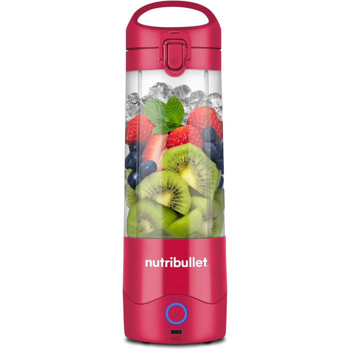 Портативний блендер nutribullet 475 мл, BPA-free Tritan, 4-лезова нержавіюча сталь, USB-C зарядка, міні-мультифункціональний міксер, магента