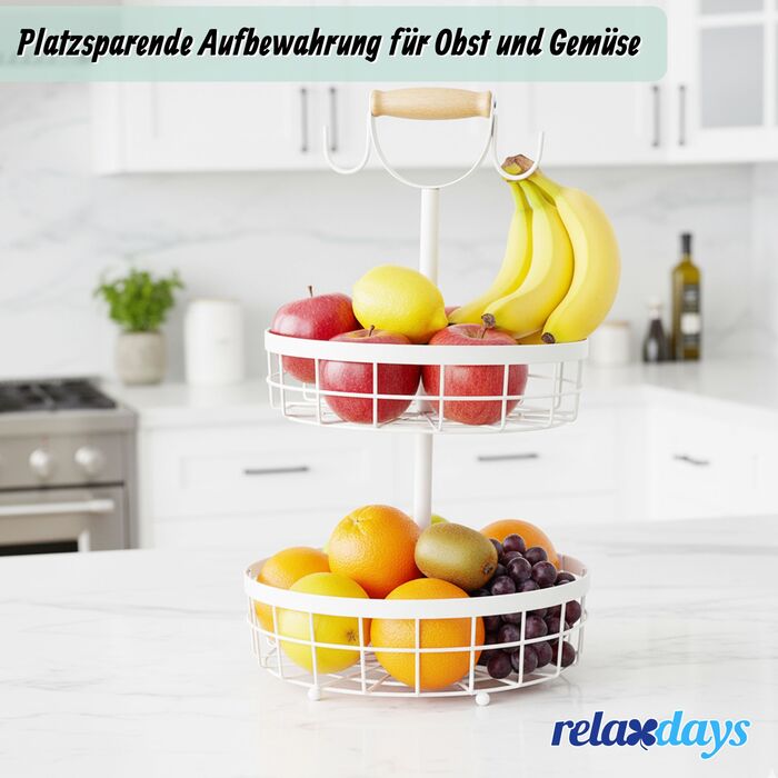 Relaxdays Двоярусна етажерка для фруктів та овочів