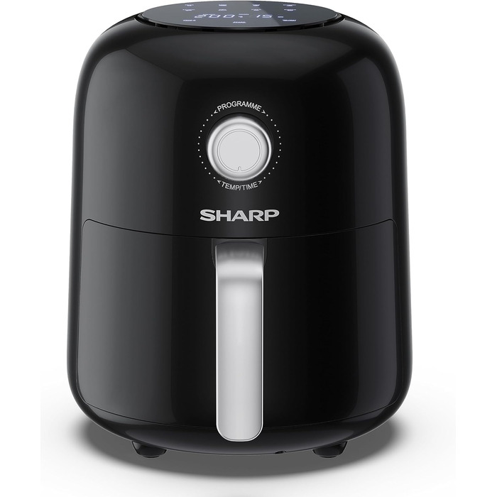 Фритюрниця SHARP AF-GS404AE-B 4 л, напівцифрове керування, 8 програм, 1300 Вт, чорна, випікання без олії