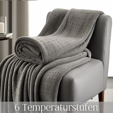 Електрична гріюча ковдра Steinborg з таймером 6 годин | 150 x 80 см | 6 температурних режимів | з пультом дистанційного керування | прання до 30°C