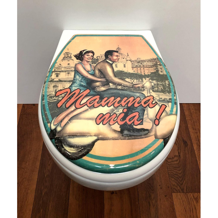 Сидіння для унітазу ADOB Design Mama Mia, дюропласт, плавне закривання, знімне, 59832