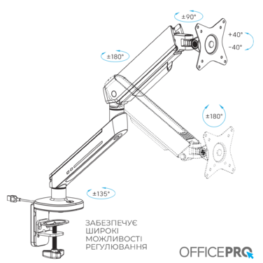 Настільне кріплення для монітора OfficePro MA901G Plus