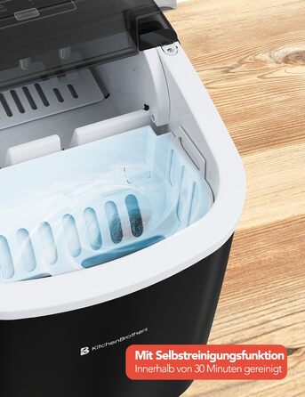 Машина для приготування льоду KitchenBrothers - подрібнений лід та кубики льоду, чорний колір