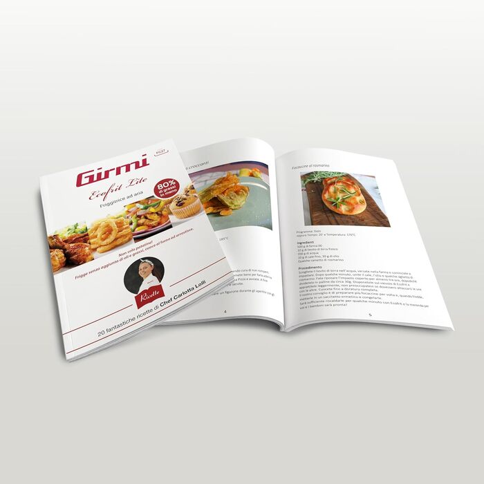 Аерофритюрниця Girmi FG27 Ecofrit Lite, 4.2 л, 1400 Вт, цифровий дисплей, 8 програм, таймер, без BPA та PFOA, сіра