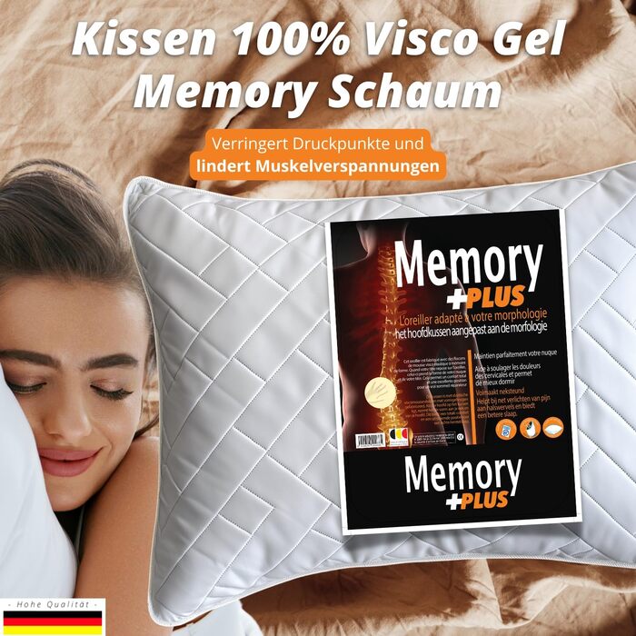 Ортопедична подушка для шиї з Memory Foam 40x60 см: підтримка, зняття болю, комфортний сон. Гарантія якості!