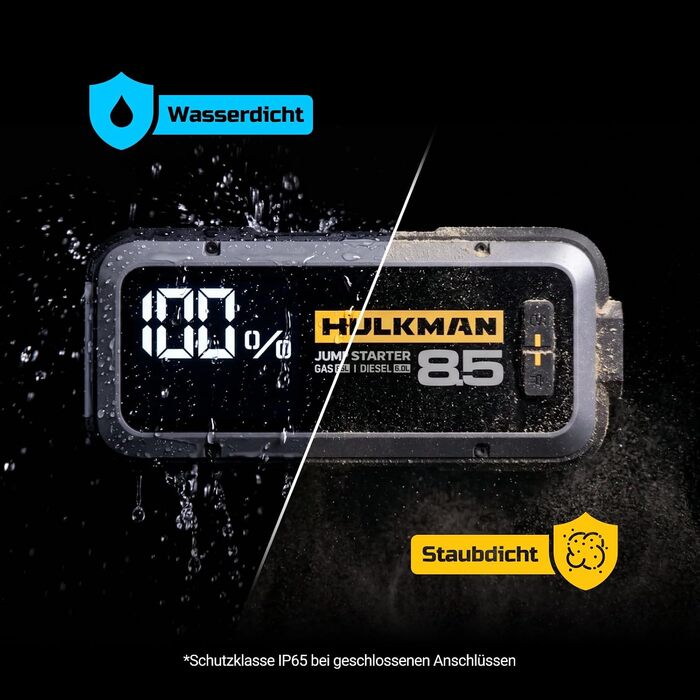 Пусковий пристрій для авто HULKMAN Alpha85 Jump Starter 2000A 20000mAh, портативний бустер акумулятора для бензинових двигунів до 8.5 л та дизельних до 6 л