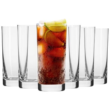 Склянки для напоїв Krosno Longdrink 350 мл, набір 6 шт. Blended – для води, коктейлів, ресторанів, посудомийна машина