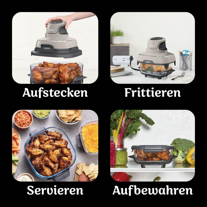 Ninja CRISPi Airfryer - фритюрниця без олії, 3.8 л, 4-в-1, 1700 В, FN101EUSTGD (Stone)