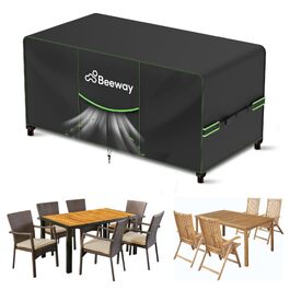 Чохол для садових меблів BEEWAY V2.0 150x90x73 см, водонепроникний, Oxford 420D, анти-UV, зимовий, чорний