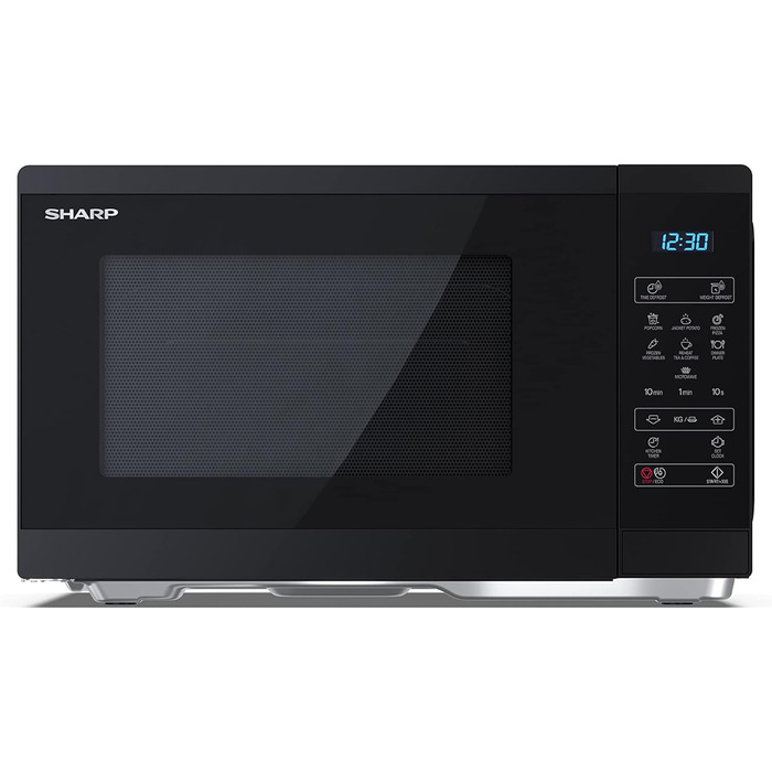 Мікрохвильова піч SHARP YC-MS252AE-B, 900 Вт, 11 режимів, функція розморожування, чорна