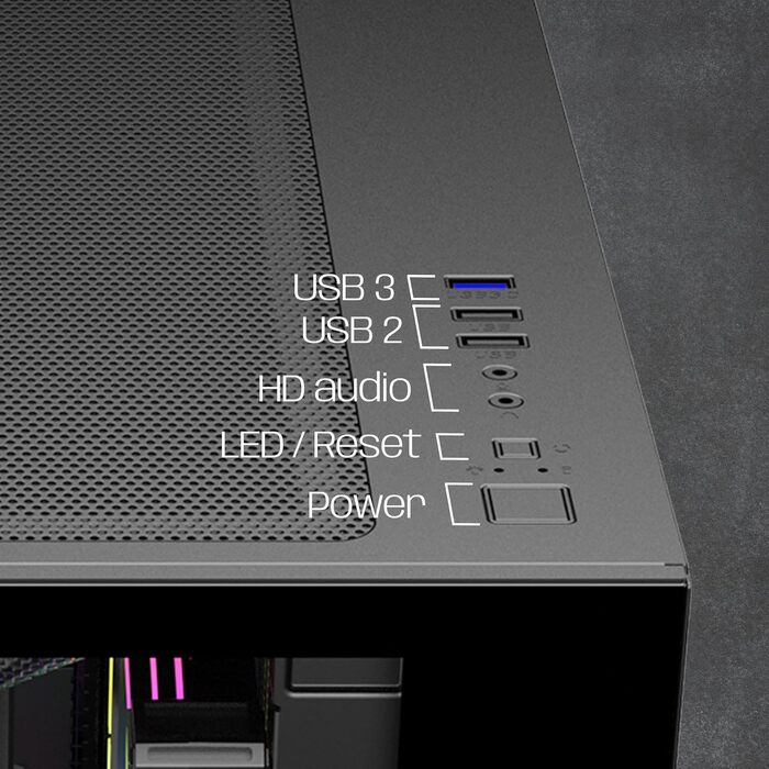 Ігровий корпус EMPIRE GAMING CL-242 (2024), ARGB Mid Tower ATX/Micro-ATX/ITX, 7 вентиляторів 120 мм, адресна RGB-підсвітка, MB Sync, чорний