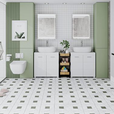 FOREHILL Тумба під умивальник біла з 2 дверцятами та 2 полицями, 60x31x60 см, для ванної кімнати