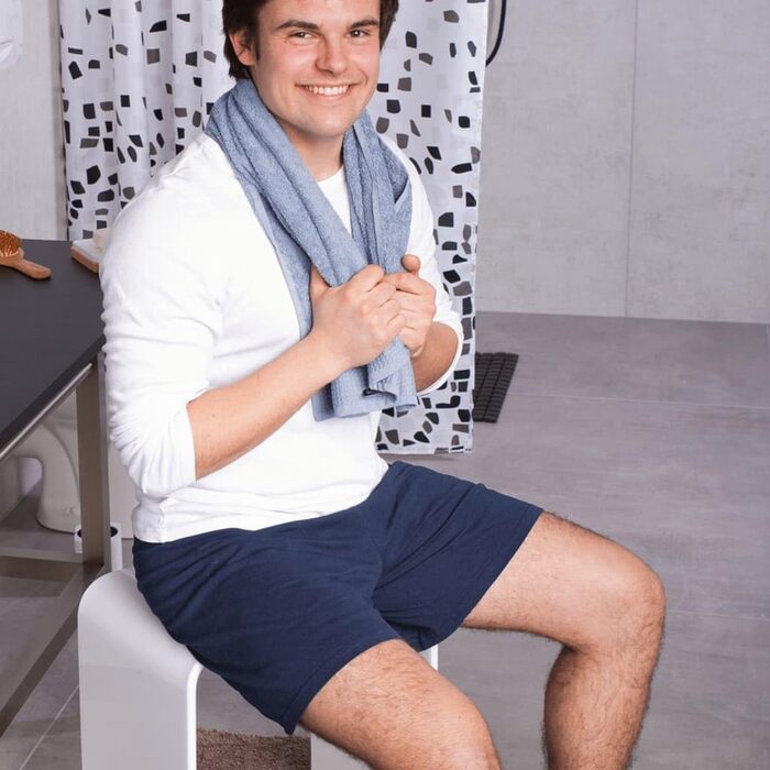 RIDDER Trendy Bad-Hocker, акриловий табурет для ванної кімнати, білий, 39 x 47 x 28 см