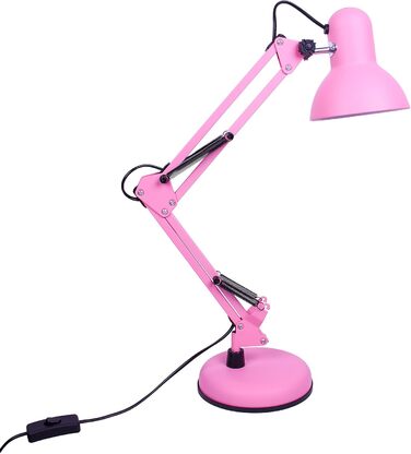 LED настільна лампа Bel Air Home Antigona Flexo, ретро-вінтаж, E27, USB, енергозберігаюча, для офісу та читання, рожева матова (без лампочки)