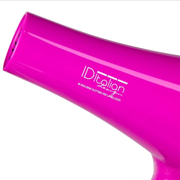 Професійний фен для волосся ID Italian Design 2200W, 3 температури, 2 швидкості, насадка для укладання, рожевий