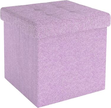 Складний пуф Intirilife 38x38x38 см, рожевий лотос, зі зберіганням, кришкою, тканинний сидіння-куб, підставка для ніг, органайзер