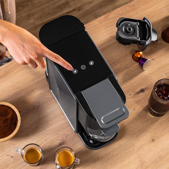 Еспресо-машина Cecotec Freestyle Compact Black: 1350W, Thermoblock, 20 Bar, 4-в-1, для кави, Dolce Gusto, Nespresso, K-Fee (700мл)