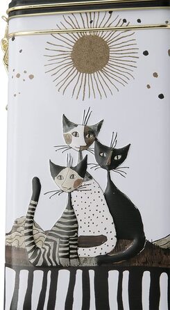 Металева банка для зберігання кави Fridolin з кришкою, дизайн Rosina Wachtmeister, коти, сепія