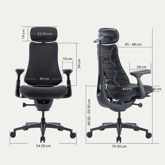 Крісло офісне ергономічне LiberNovo Omni Gen Graphite 48 см