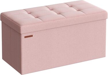 Складаний пуф SONGMICS з місцем для зберігання, 76×38×38 см, до 300 кг, для вітальні, спальні, коридору, попелясто-сірий