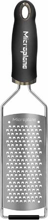 Терка Microplane для сиру, моркви, імбиру, кокоса та хріну, чорна, з нержавіючої сталі - Made in USA, груба