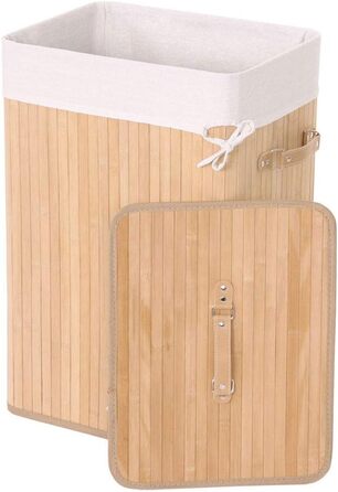 Кошик для білизни з бамбука HWC-C21, коричневий, 70 л, 61x43x32 см