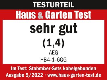 Занурювальний блендер AEG HB4-1-6GG, 2 леза, нержавіюча сталь, аксесуари, BPA-free, 2 швидкості, турбо, для кухні, сірий Modern Granite Grey