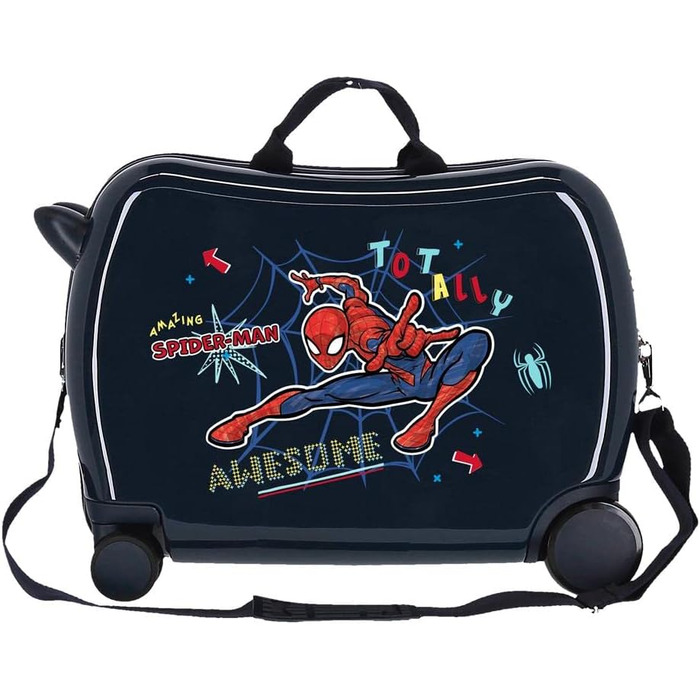 Дитяча валіза Marvel Spiderman, синя, 50x39x20 см, ABS, кодовий замок, 34 л, 1,8 кг, 4 колеса, ручна поклажа
