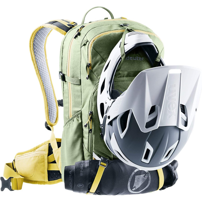 Велорюкзак Deuter Attack 20 із захистом, 20 л, хакі-куркума