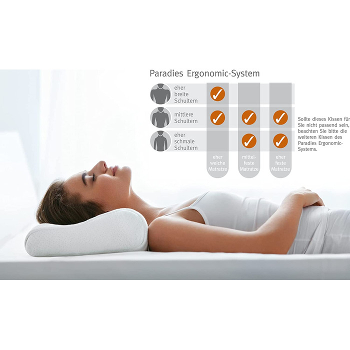 Ортопедична подушка для шиї PARADIES reVita Ergonomic 40x80 см, ергономічна, сертифікат IGR, висота 10 см