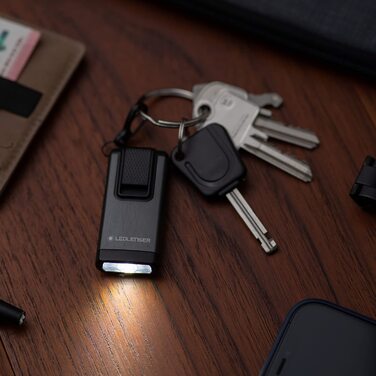 Ліхтарик-брелок Ledlenser K6R, 400 люмен, акумуляторний, USB-A, з червоним світлом, сірий