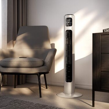 Brandson Турмовентилятор з водяним охолодженням, Wi-Fi, Alexa, дуже тихий, ECO GREEN, 12 швидкостей, сенсорне керування, мобільний кондиціонер, повітроохолоджувач з осциляцією