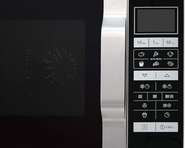Мікрохвильова піч Sharp R-860S 3-в-1 з грилем і конвекцією, 25 л, 900 Вт, нержавіюча сталь, програмне управління, розморожування за вагою та часом