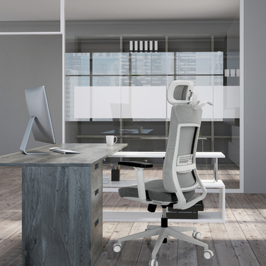 Офісне крісло COMFIO WMH з сірої сітчастої тканини / тканини hjh OFFICE