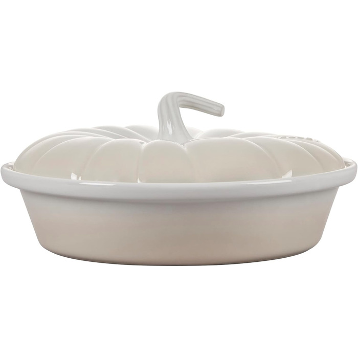 Кокотниця Le Creuset Figurale Kürbis, емальоване чавун, 4 л, білий з мідним ручками (для випічки, безе)