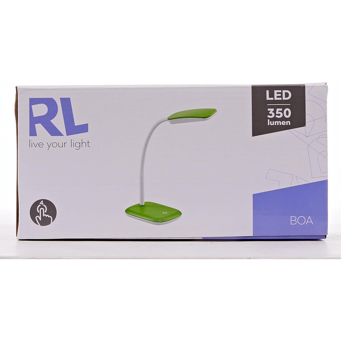 Настільна лампа Reality Leuchten Boa, акрилова, 3.5 Вт, LED, зелена