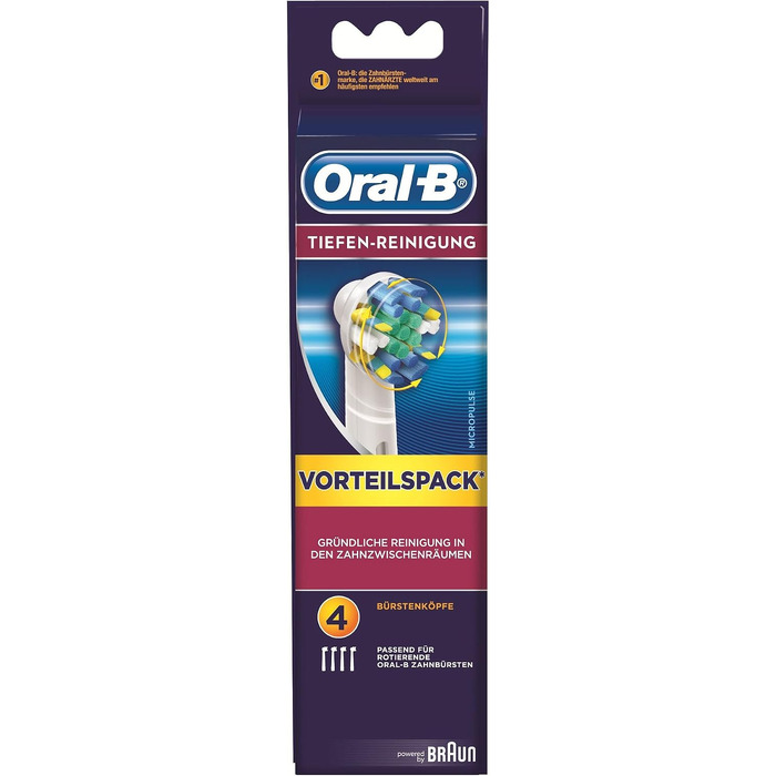 Смінні зубні щітки Braun Oral-B Precision Clean Deep Clean (EB), глибоке очищення, жовті, 4 шт.