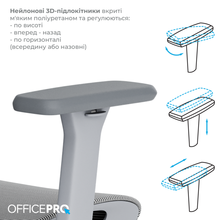 Крісло офісне OfficePro Wave OC670-G-G-G