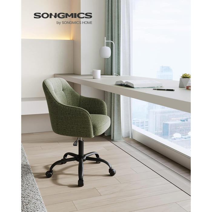 Офісне крісло SONGMICS, регульоване, дихаюча тканина, до 110 кг, для дому та кабінету, зелене