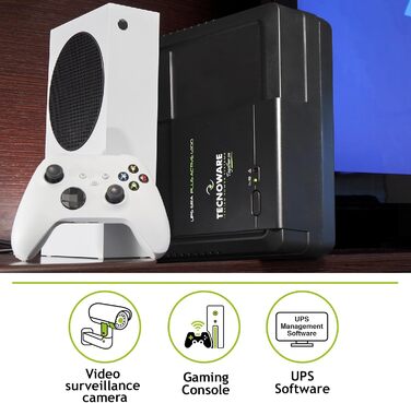 UPS Tecnoware ERA PLUS DC: Джерело безперебійного живлення для відеоспостереження та Wi-Fi, Powerbank 8800mAh, POE 24V/48V, захист від перепадів напруги та відключень до 240 хв
