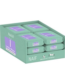 Дитячі вологі серветки Naïf без пластику з алое вера та бамбуком, 0% спирту та парфумів, для обличчя, тіла та сідниць (432 шт, 8 пачок по 54 шт)