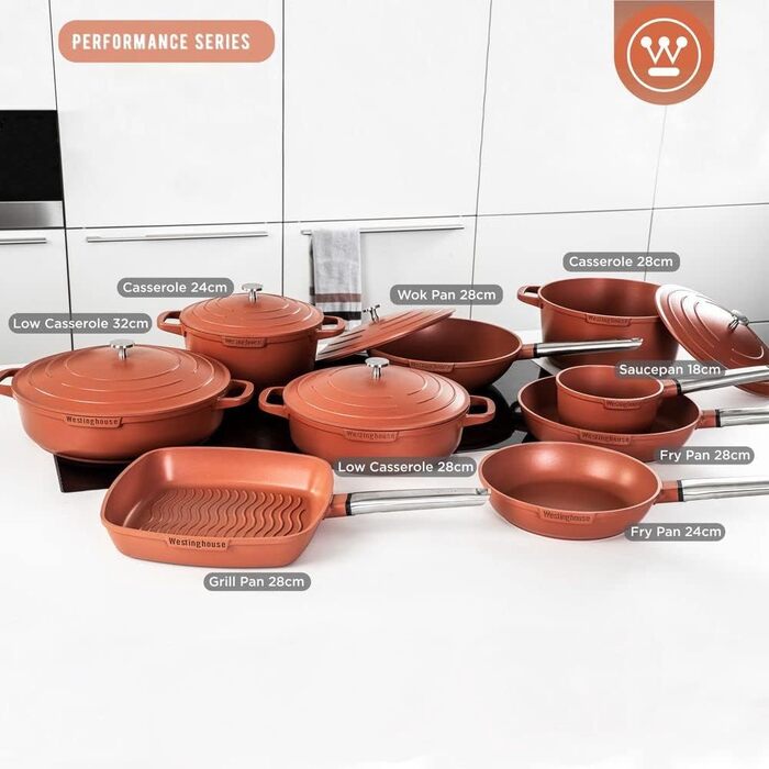 Сотейник Westinghouse PERFORMANCE SERIES 18 см, індукційний, для всіх типів плит, з ручкою Cool Touch, червоний