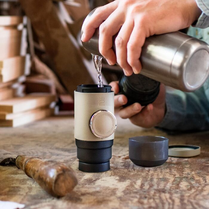 WACACO Minipresso NS2 - портативна кавомашина для Nespresso капсул, ручна, бежевий колір