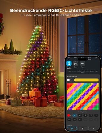 Розумна гірлянда Govee для ялинки, 480 LED RGBIC, 2м*24, водонепроникна IP65, для дому, 60+ режимів, сумісна з Alexa, зелений дріт