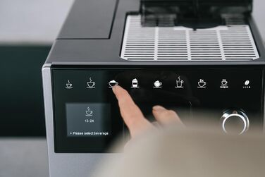 Кавоварка автоматична Melitta CI Touch з молочною системою, вбудованою кавомолкою та капучинатором, для еспресо й капучино, срібляста