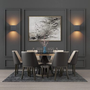 Klighten LED бра 12 Вт, настінні світильники для внутрішніх і зовнішніх робіт, регульований світловий потік вгору-вниз, тепле біле світло 3000K, IP65, антрацит RAL 7016, комплект 2 шт, для вітальні, спальні, балкона
