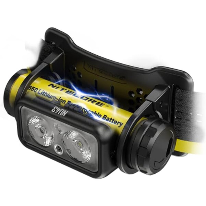 Світлодіодний налобний ліхтар Nitecore NU43, 1400 люмен, USB-C, легкий, червоне та біле світло, 130 м дальність